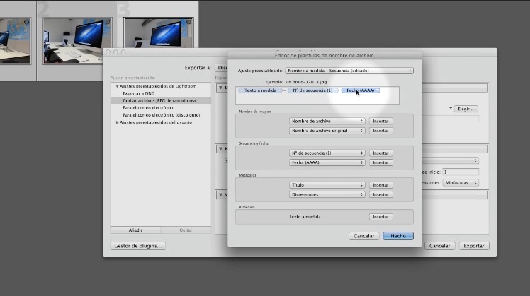 Curso de Adobe Lightroom nº 62: Las plantilas de renombrado de archivos (II)